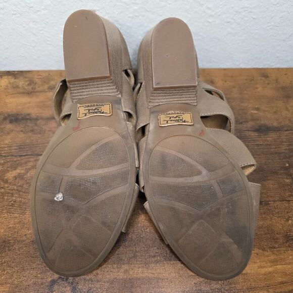 Natural Soul Heeled Sandals Dori Mushroom Memory Foam Arch Support Size 10 - Picture 3 of 8